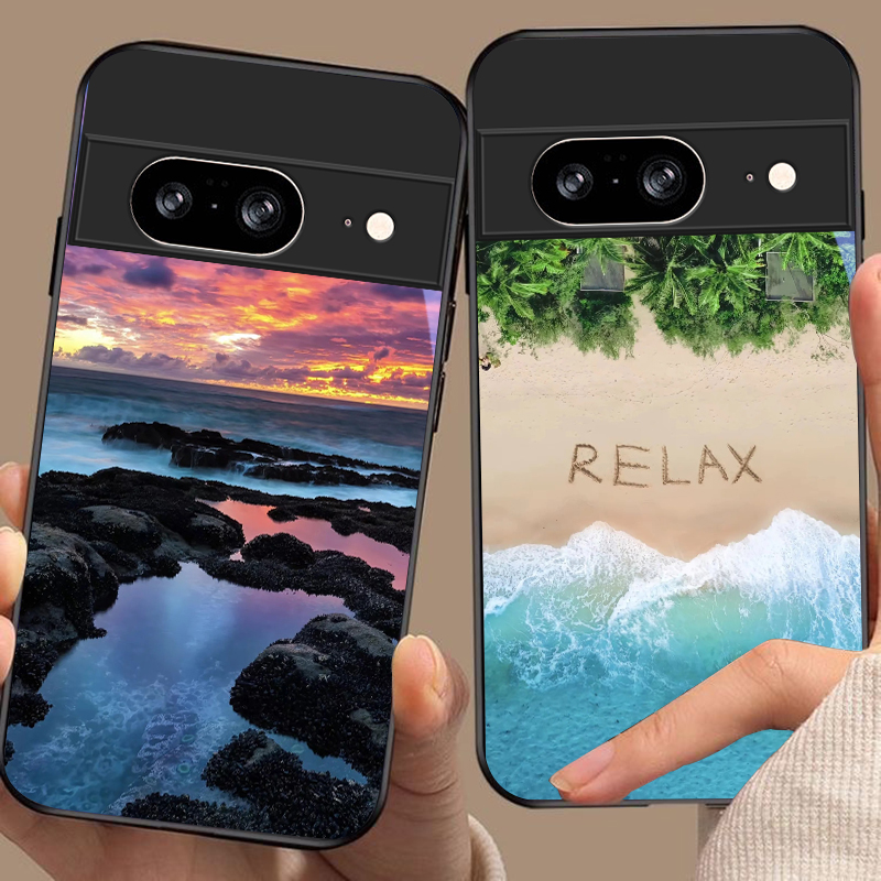 Google Pixel 8A - Coque de téléphone en verre noir