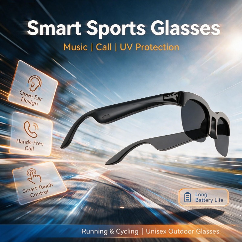 Smart Glasses Lens - Lunettes intelligentes Bluetooth à oreilles libres,