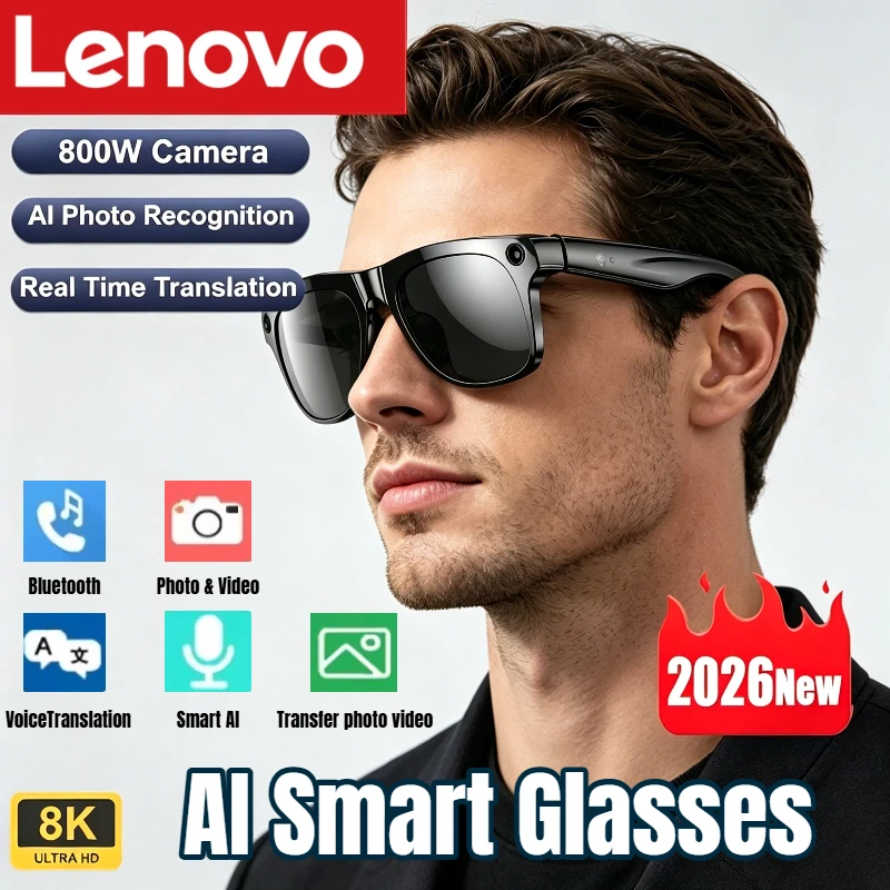 Smart Glasses Lens - Lunettes Intelligentes Lenovo AI 8K HD
